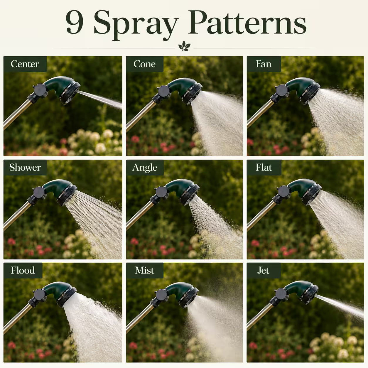 36-in. Lever Control Garden Hose Watering Wand with 9-Pattern Ratchet Head