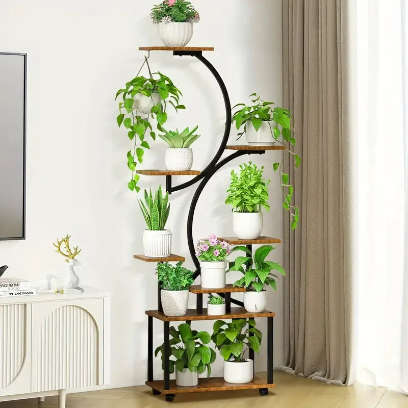 8 Tier Indoor Plant Stand with Grow Lights