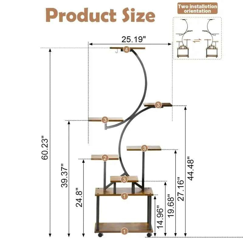 8 Tier Indoor Plant Stand with Grow Lights