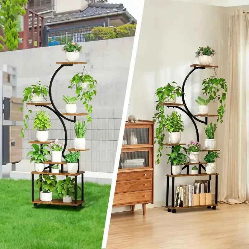 8 Tier Indoor Plant Stand with Grow Lights