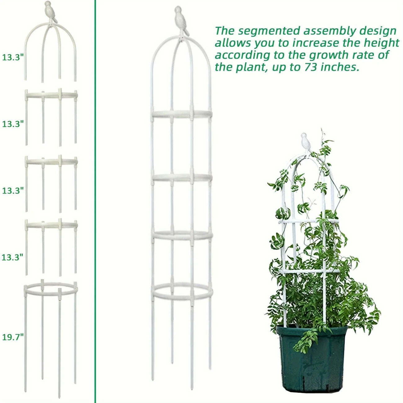 Plant Trellis for Pots Black and White