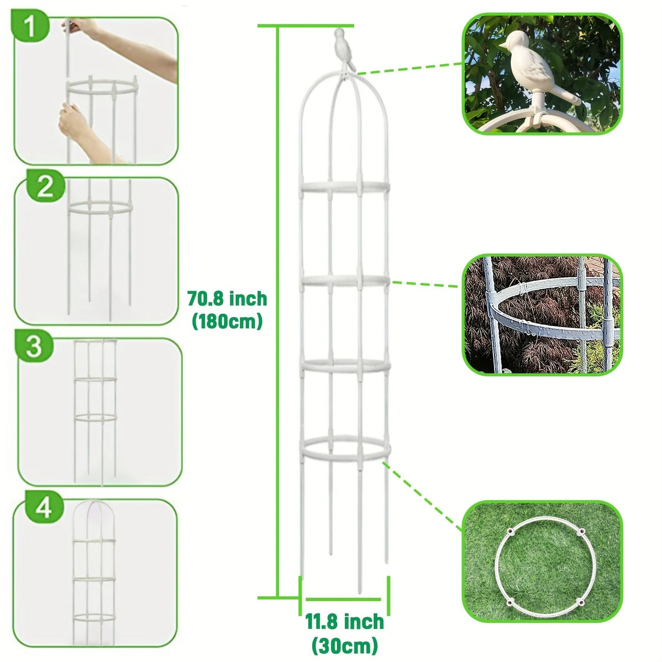 Plant Trellis for Pots Black and White