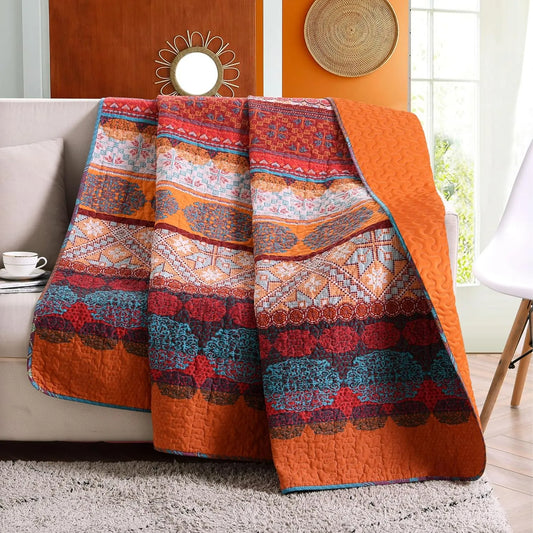 50" x 60" Quilted Throw Blanket - Soft and Cozy Throw Blanket