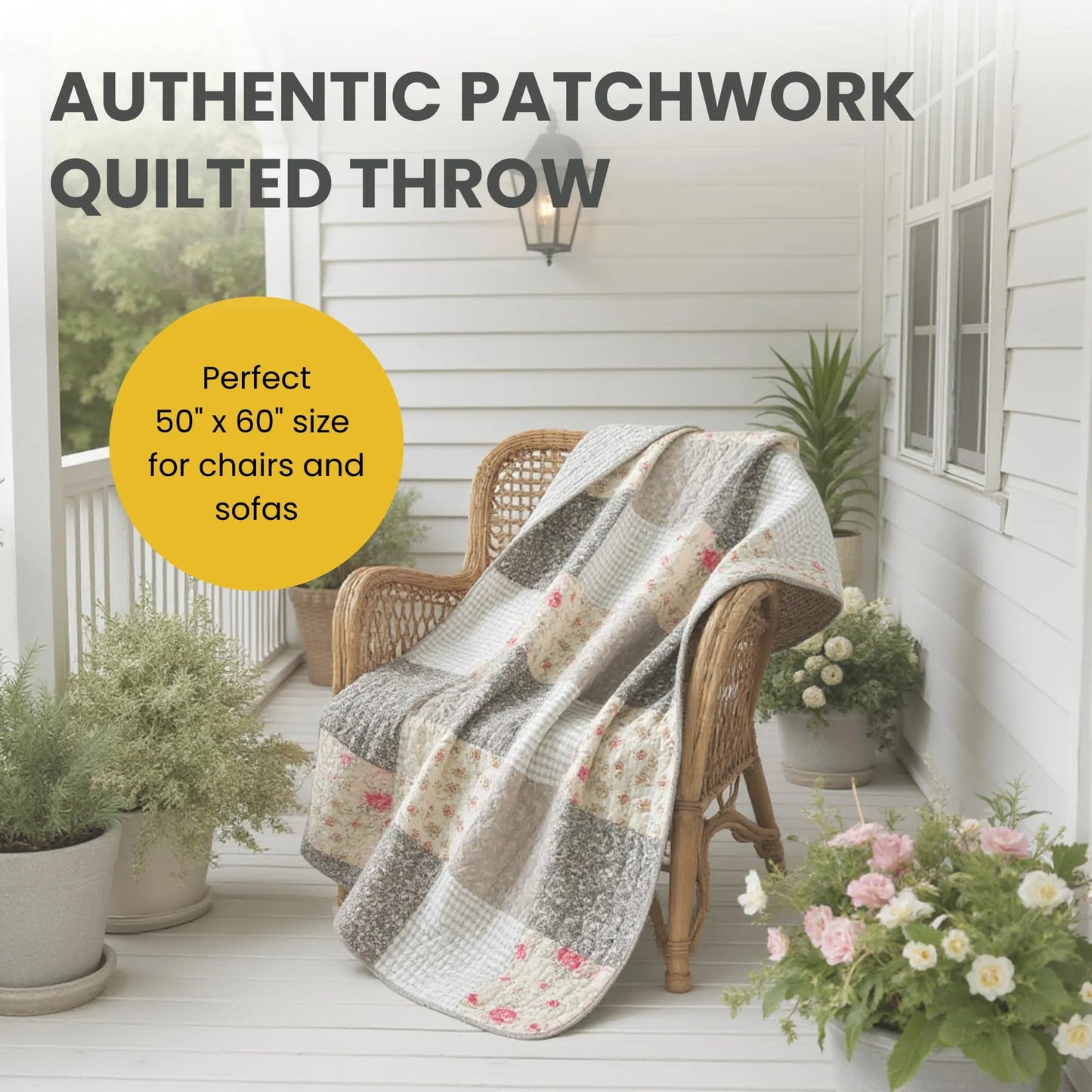 50" x 60" Quilted Throw Blanket