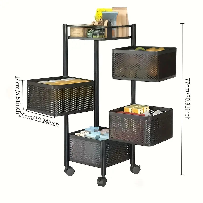 3, 4, 5 Tiers Storage Rack With Wheels