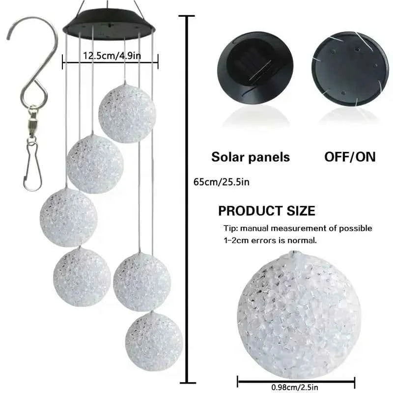Solar Powered Wind Chimes, Color Changing LED Lights