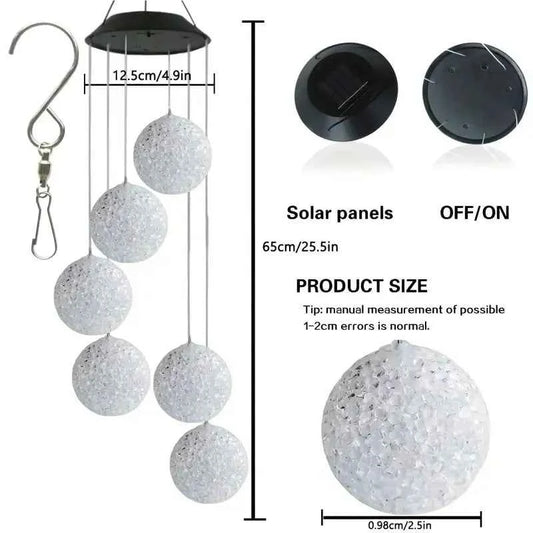 Solar Powered Wind Chimes, Color Changing LED Lights