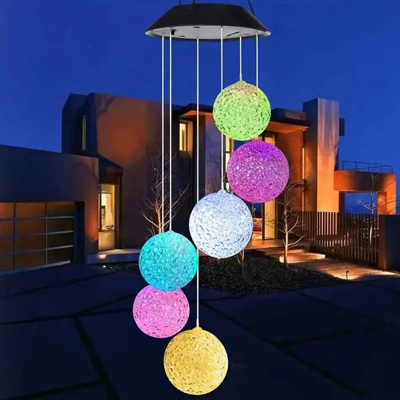 Solar Powered Wind Chimes, Color Changing LED Lights