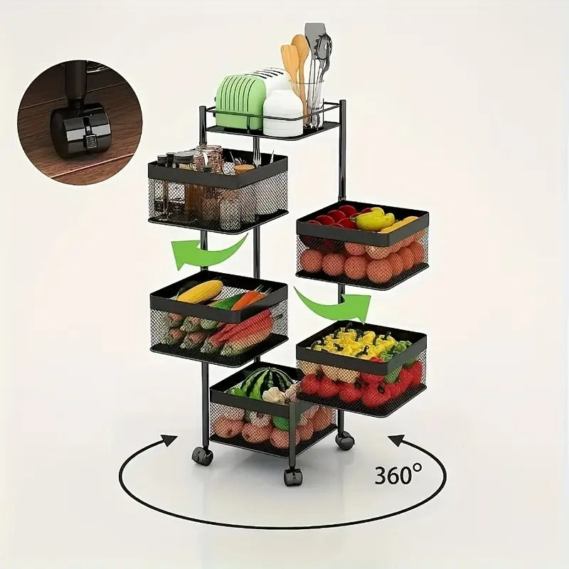 3, 4, 5 Tiers Storage Rack With Wheels