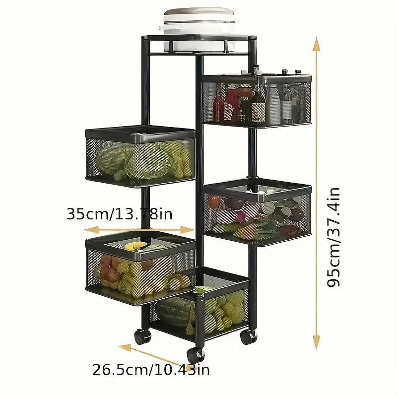 3, 4, 5 Tiers Storage Rack With Wheels