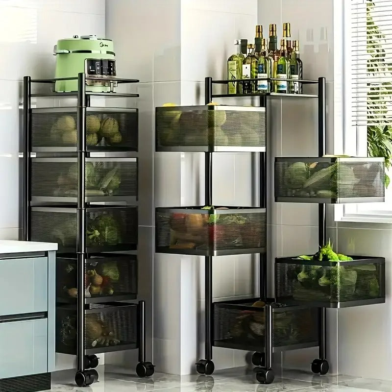 3, 4, 5 Tiers Storage Rack With Wheels