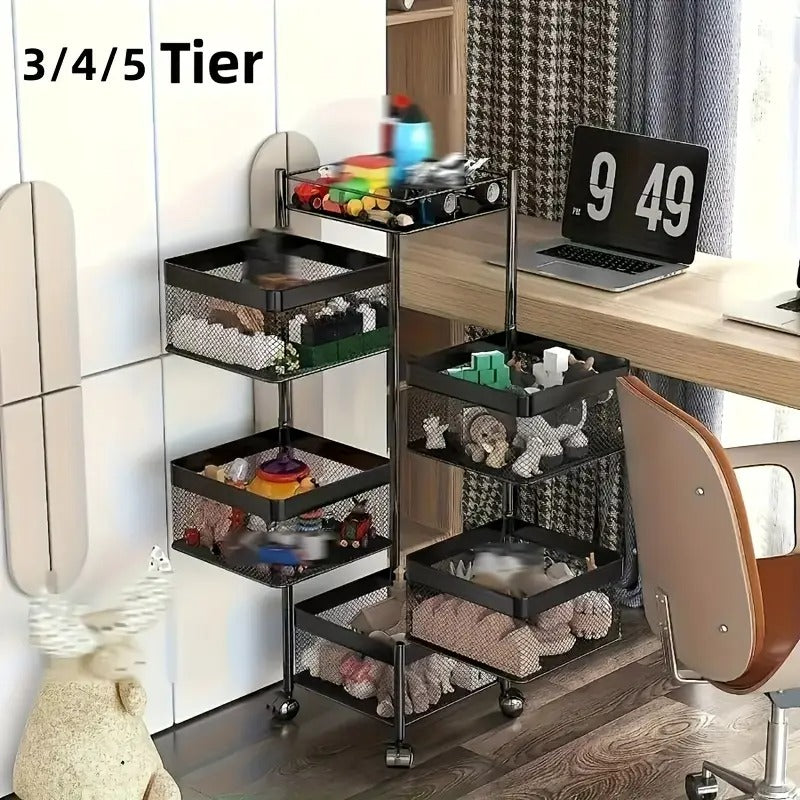 3, 4, 5 Tiers Storage Rack With Wheels