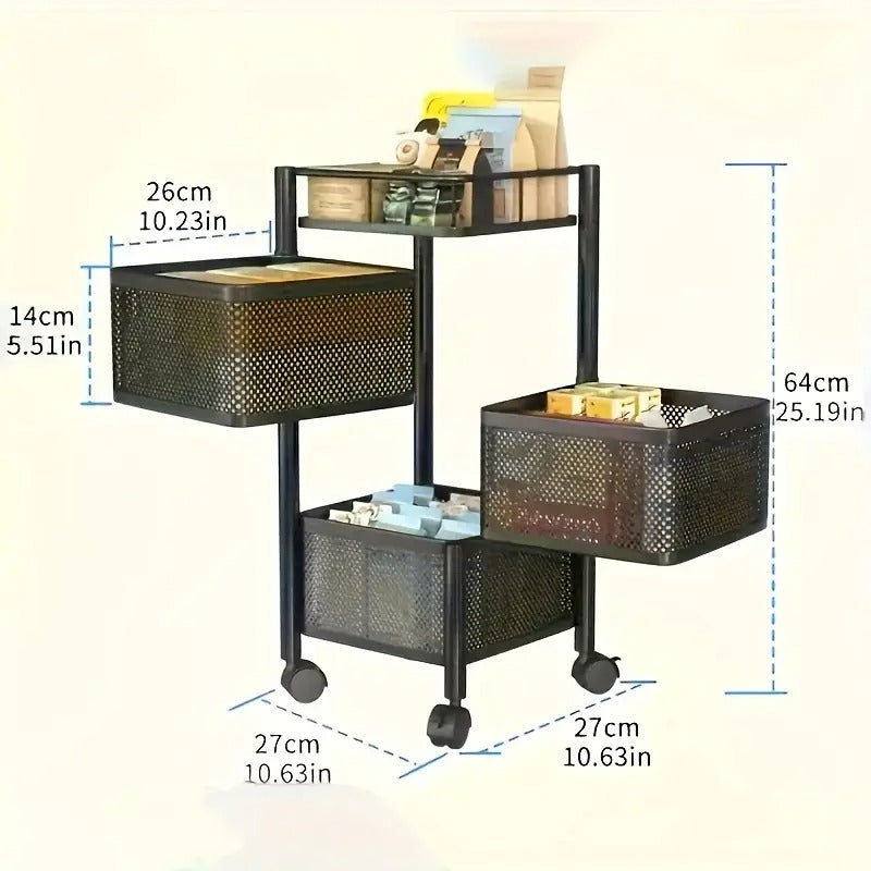 3, 4, 5 Tiers Storage Rack With Wheels