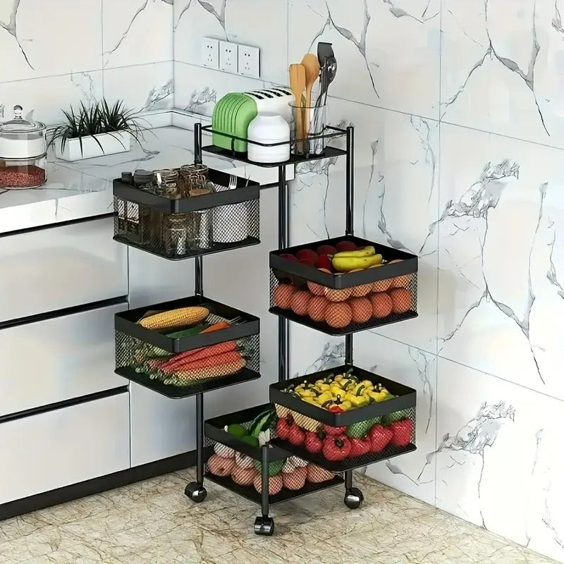 3, 4, 5 Tiers Storage Rack With Wheels