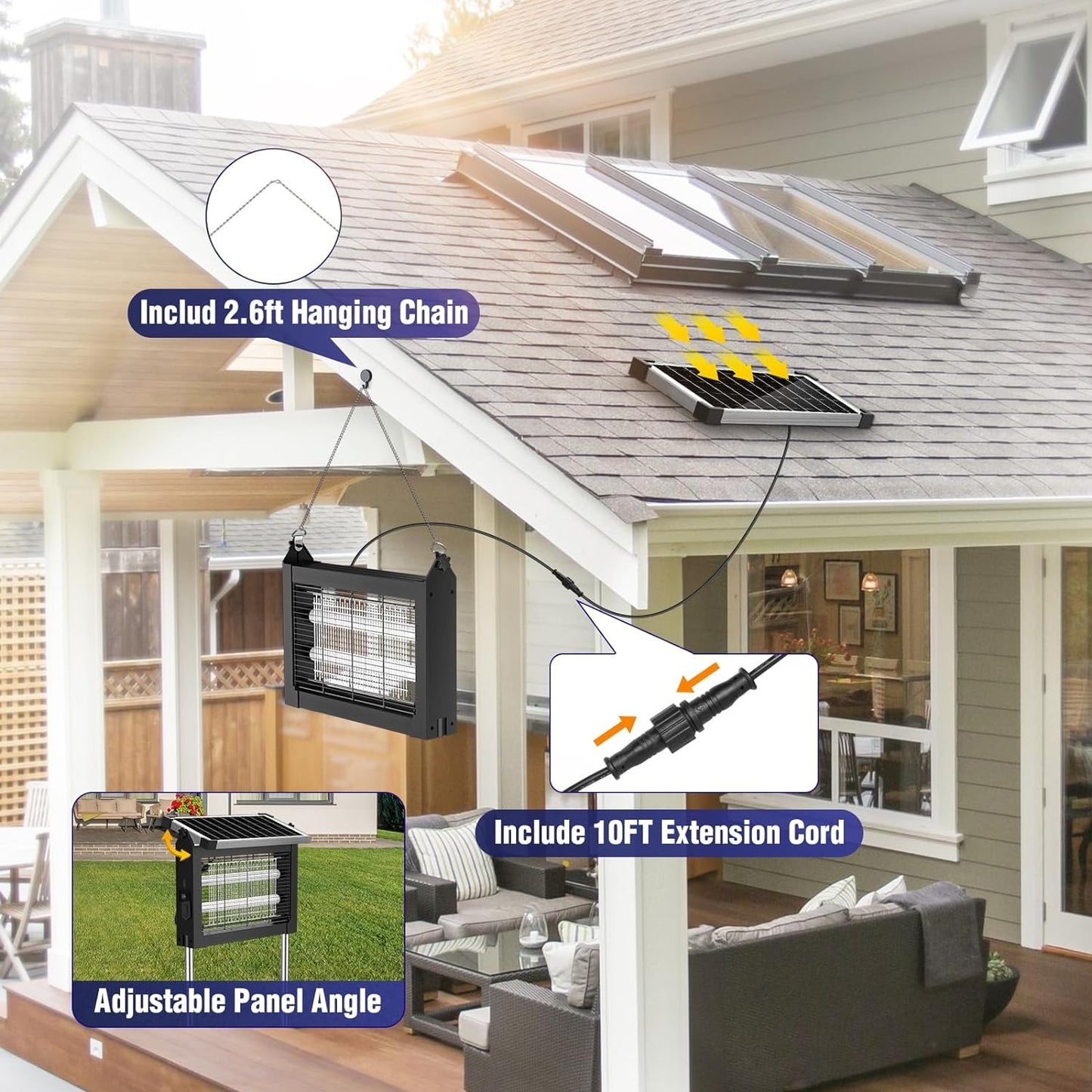 Large Solar Powered Bug Zapper