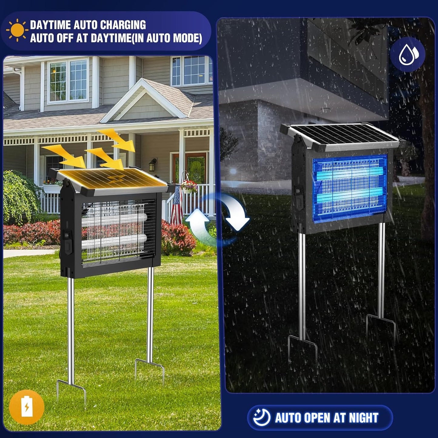 Large Solar Powered Bug Zapper