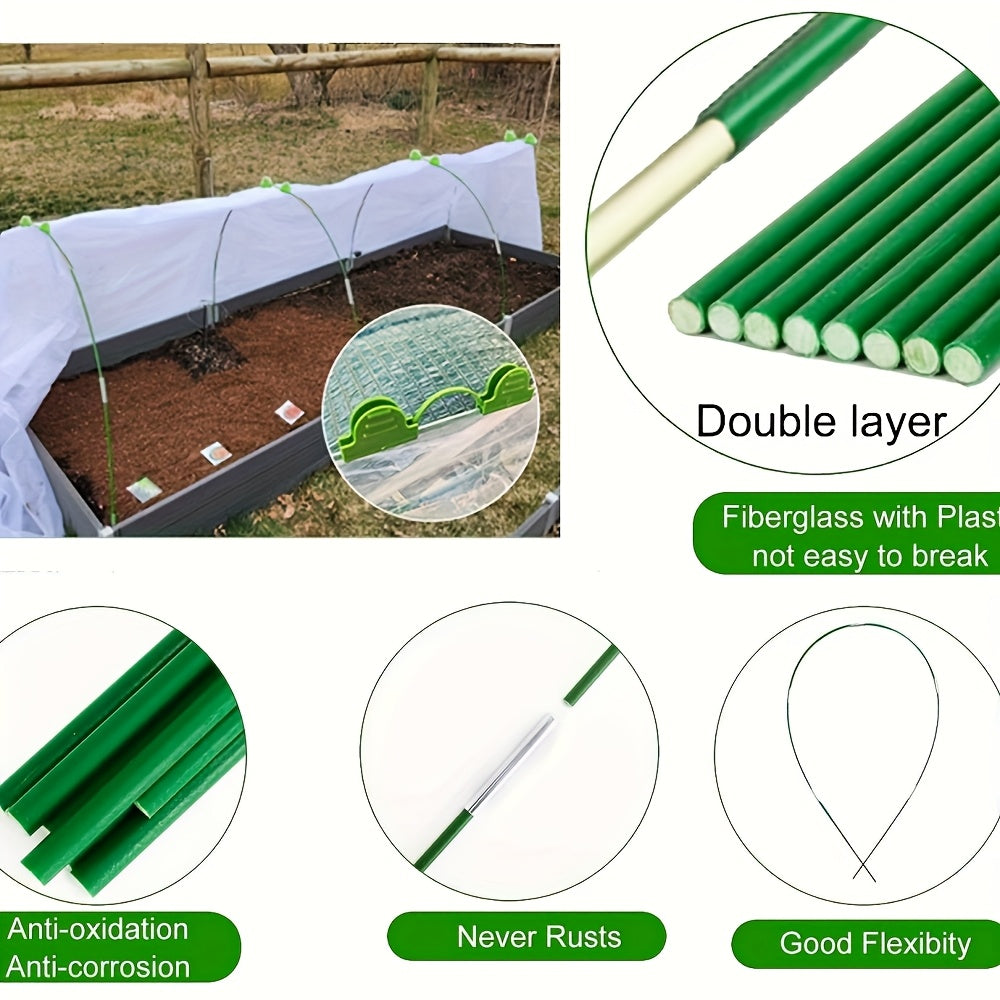 25/50 Pcs Rust-Free Fiberglass Garden Hoops