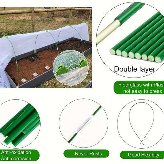 25/50 Pcs Rust-Free Fiberglass Garden Hoops