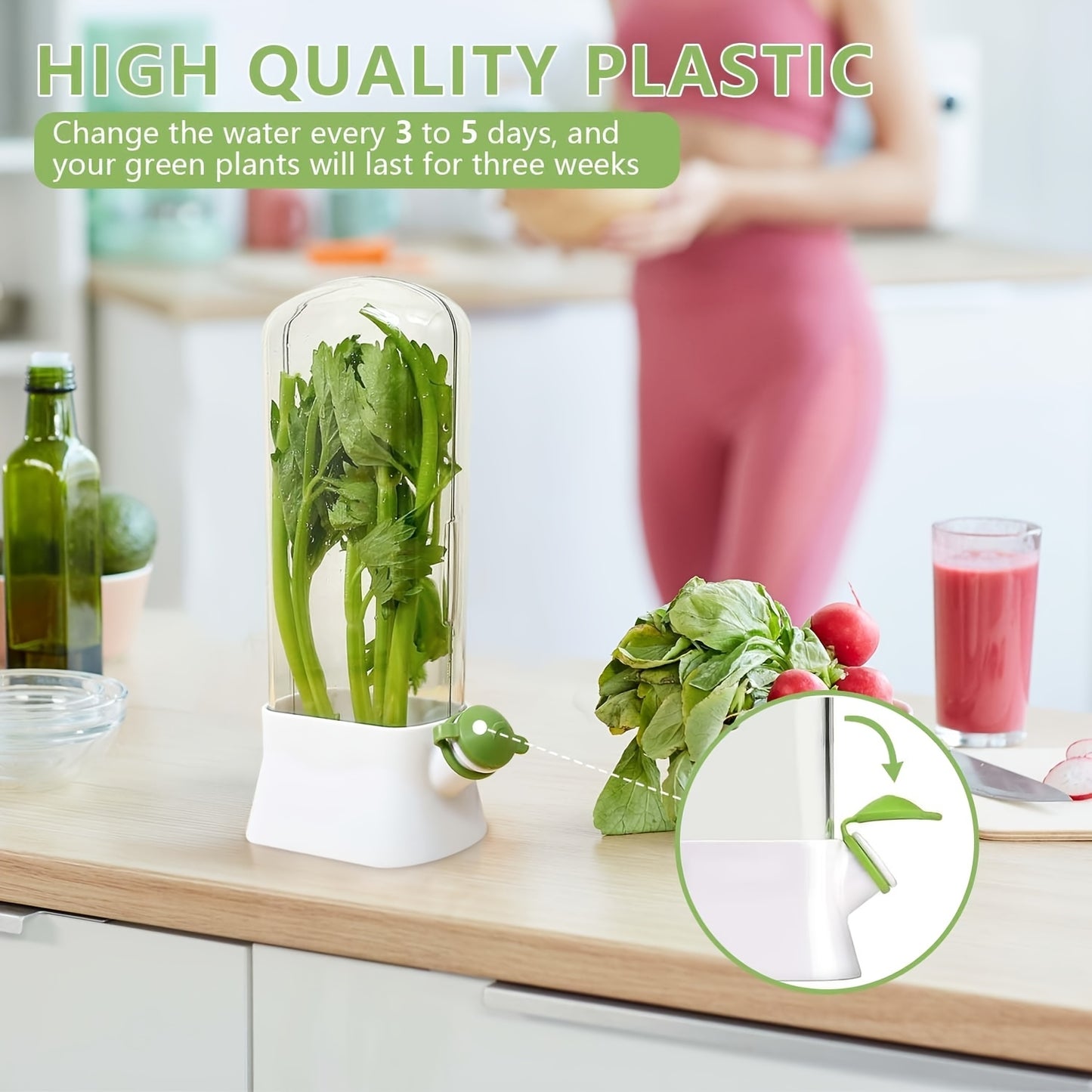 2 Pcs Herb Keeper For Refrigerator