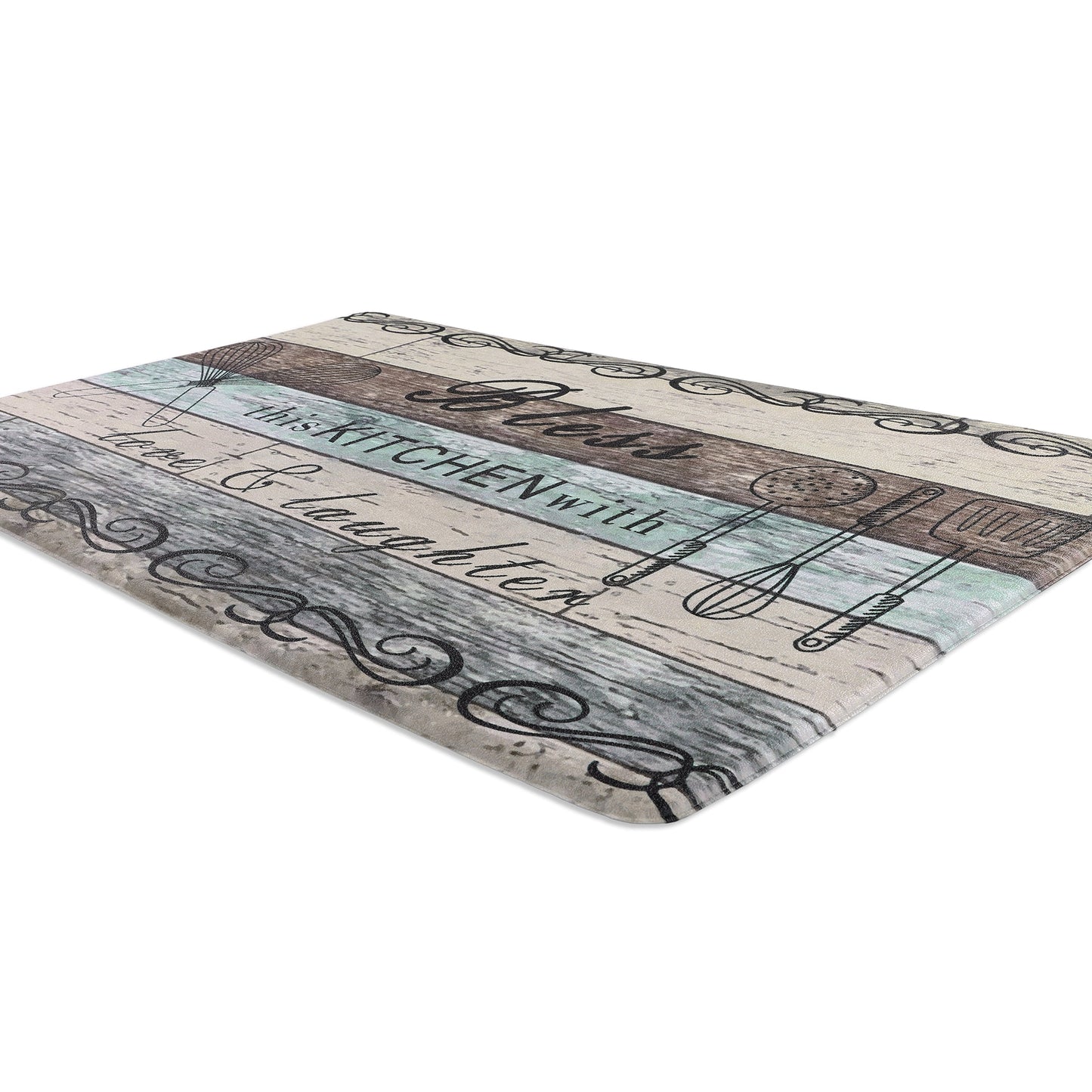 2 Pcs Decorative Kitchen Mats Anti Fatigue