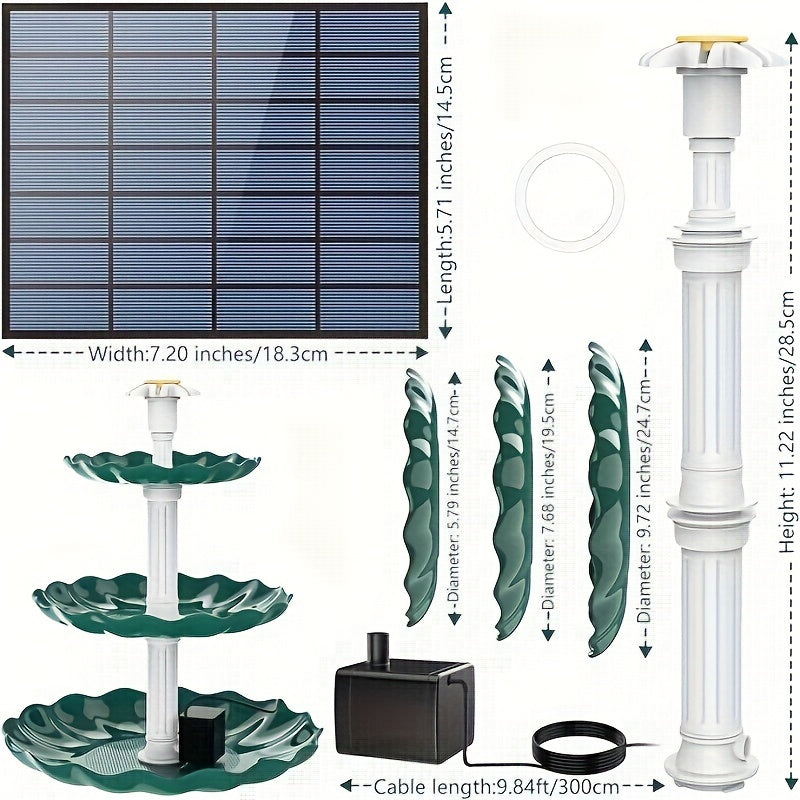 3 Tier Solar Bird Bath