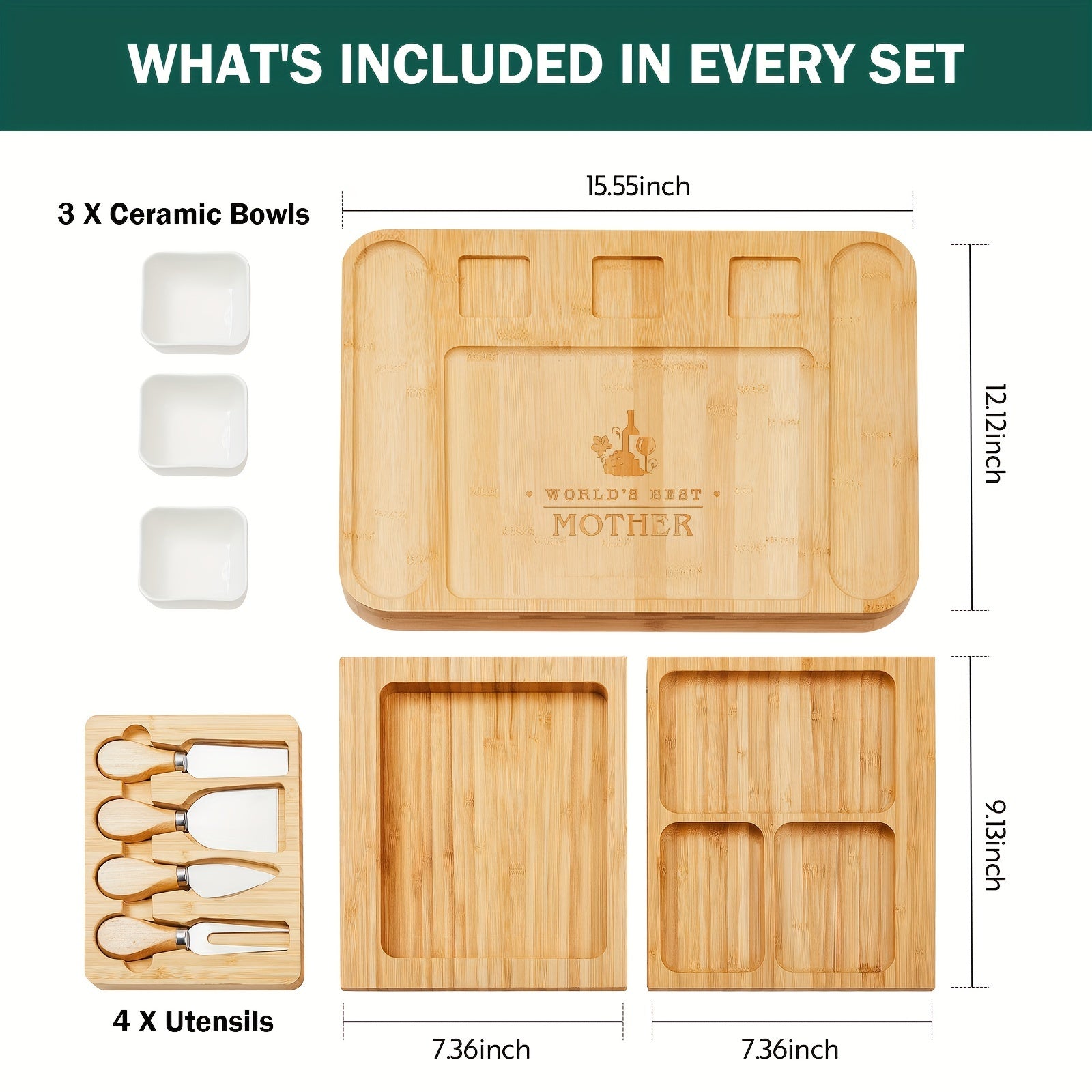 Worlds Best Mom Large Charcuterie Boards