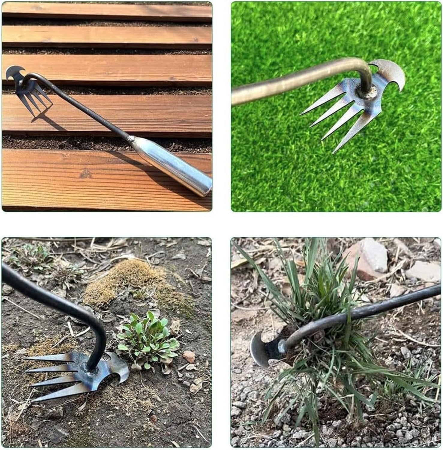 2 Piece Garden Weed Rake, New Weed Wizard Uprooting Tool for Home Garden Shovel, Backyard Loosening Farm Planting Weed Removal (12 Inch 2 Piece)