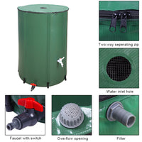 100 Gallon Portable Rain Barrel Farms Water Storage Saver for Patio