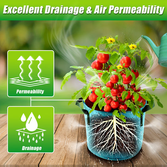 7 Pcs Colorful 10 Gallon Grow Bags, Breathable Fabric Growing Bags