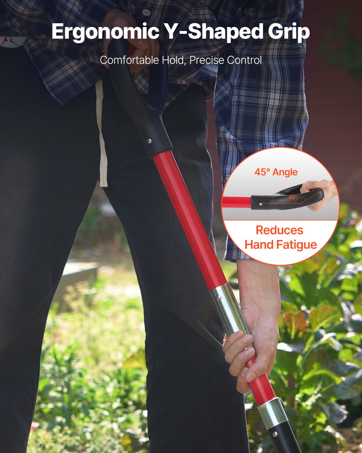 Long Handled Garden Fork with Y-shaped Grip