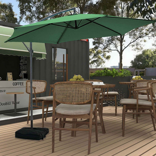 10FT Cantilever Umbrellas, Hanging Offset Patio Umbrella with Base