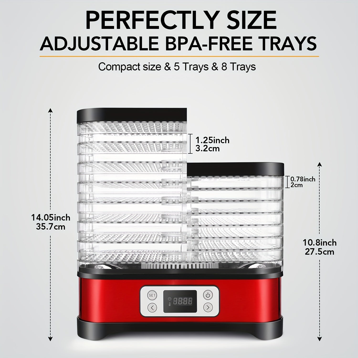 8 Tray Food Dehydrator - BPA-Free