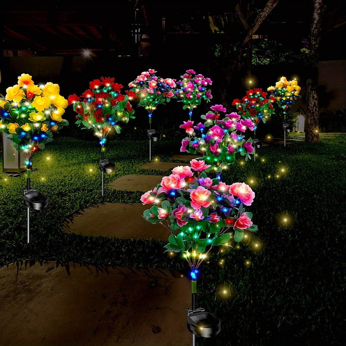 4 Pcs Solar Flower Lights