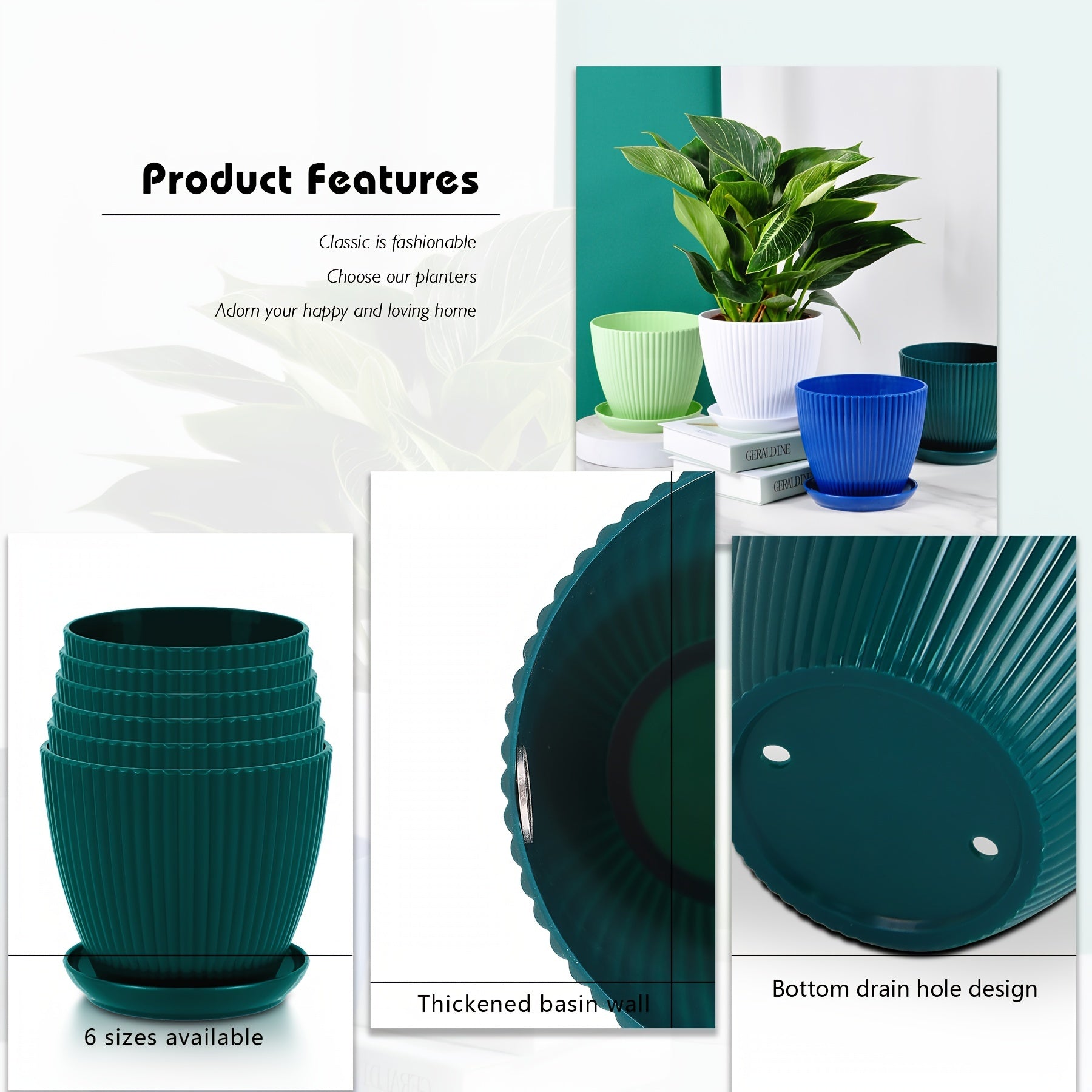 6 Pcs Set of Flower Pots