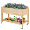 Wooden Planter Box with Wheels