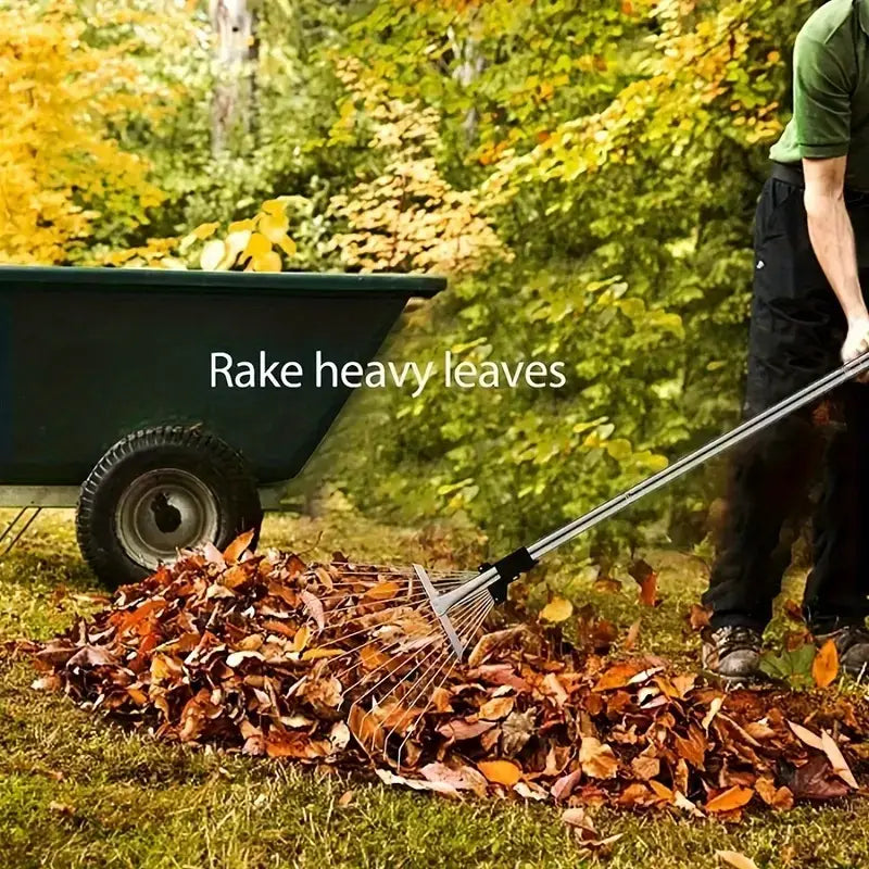 Adjustable Leaf Rake with Telescoping Handle