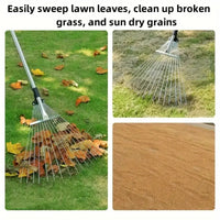 Adjustable Leaf Rake with Telescoping Handle