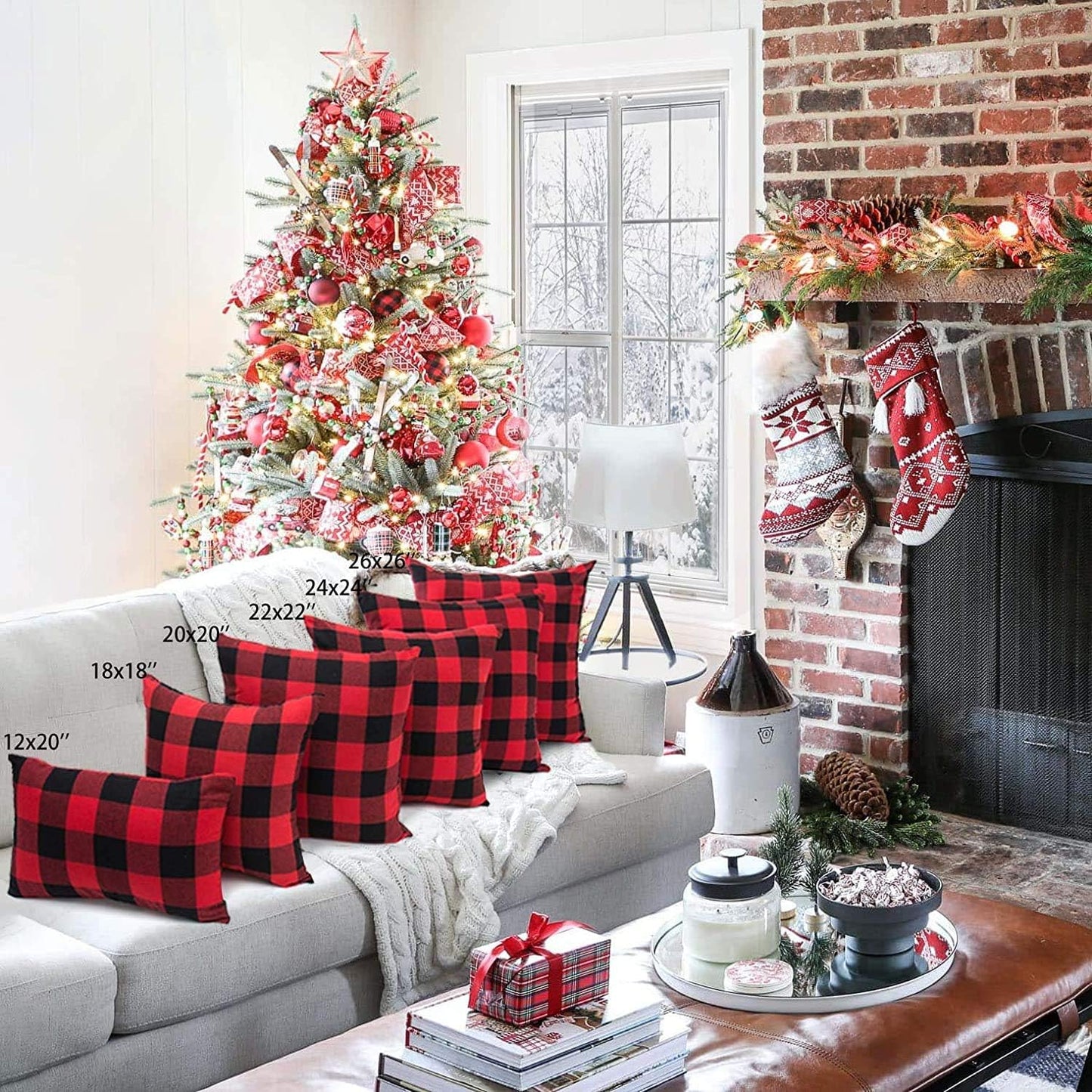  Plaid Throw Pillow