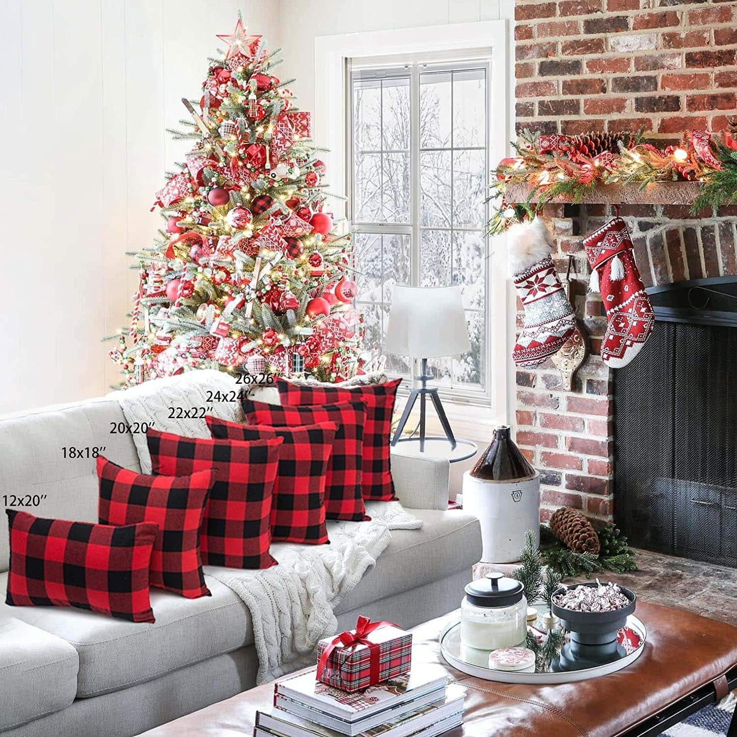  Plaid Throw Pillow