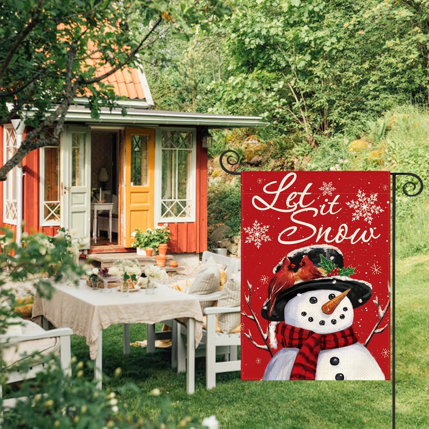 2 Pcs Christmas Garden Flags