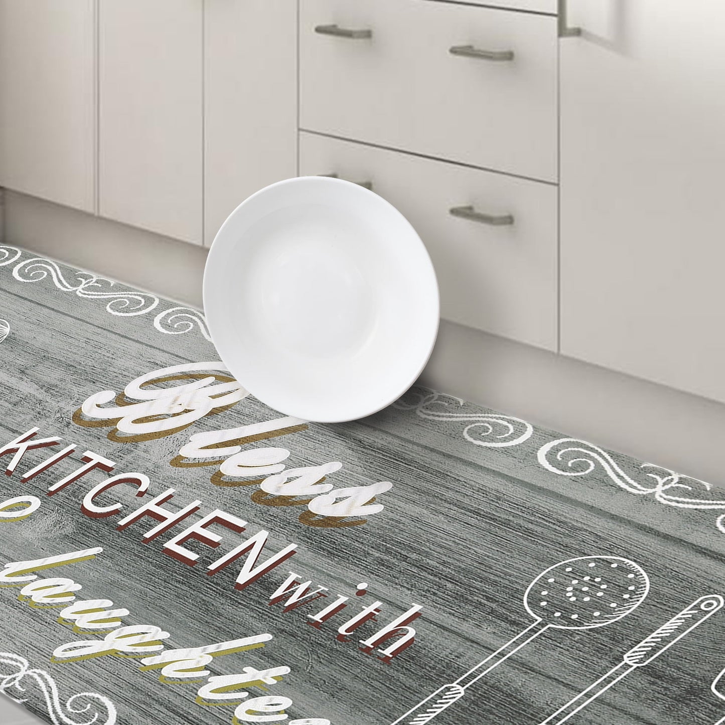 2 Pcs Decorative Kitchen Mats Anti Fatigue