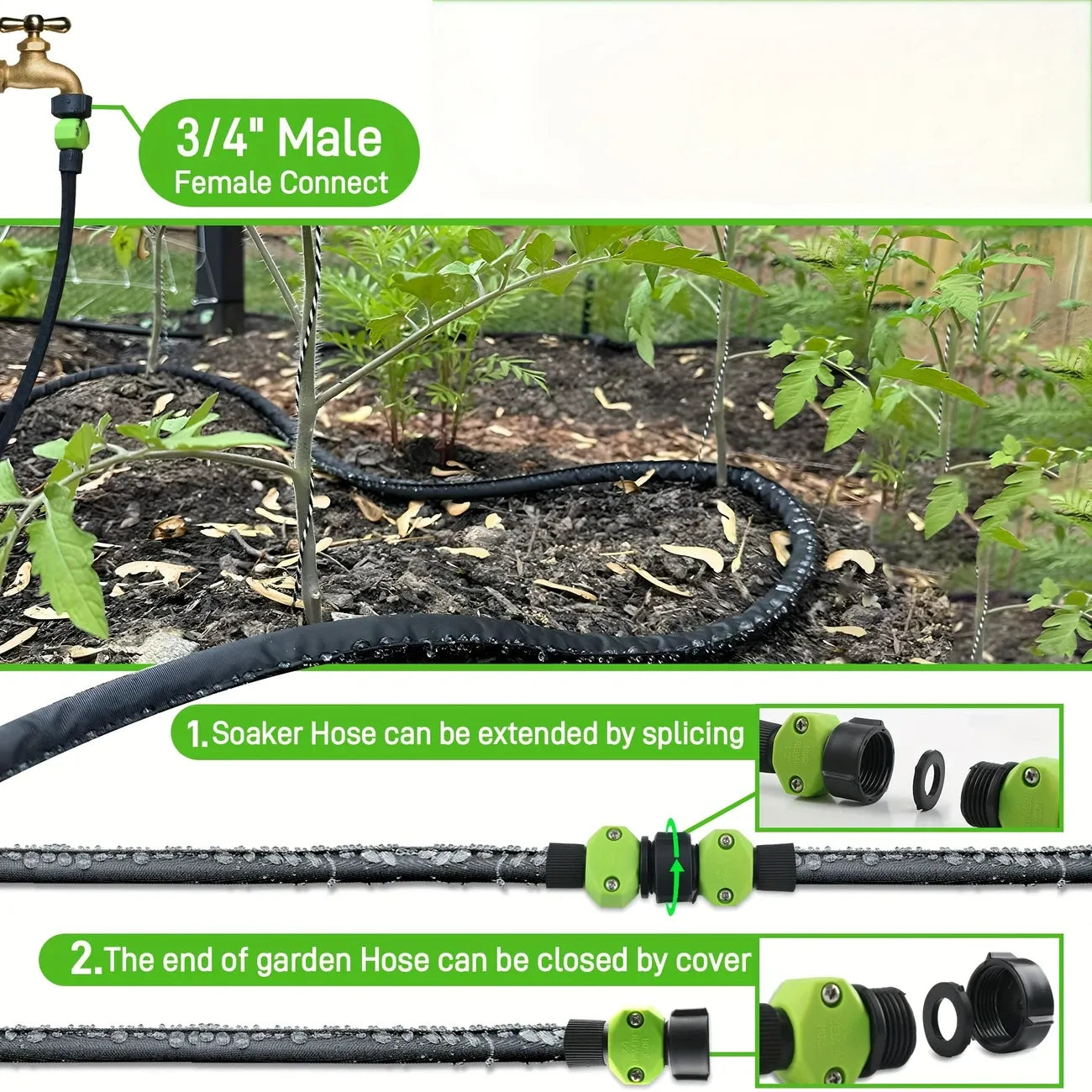 1 or 2 Pcs 25m Soaker Hose for Garden
