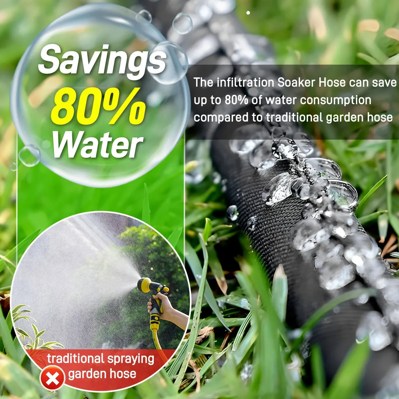 1 or 2 Pcs 25m Soaker Hose for Garden