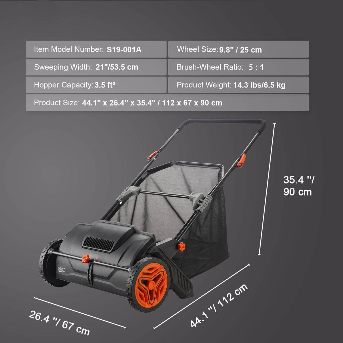  Manual Push Lawn Sweeper
