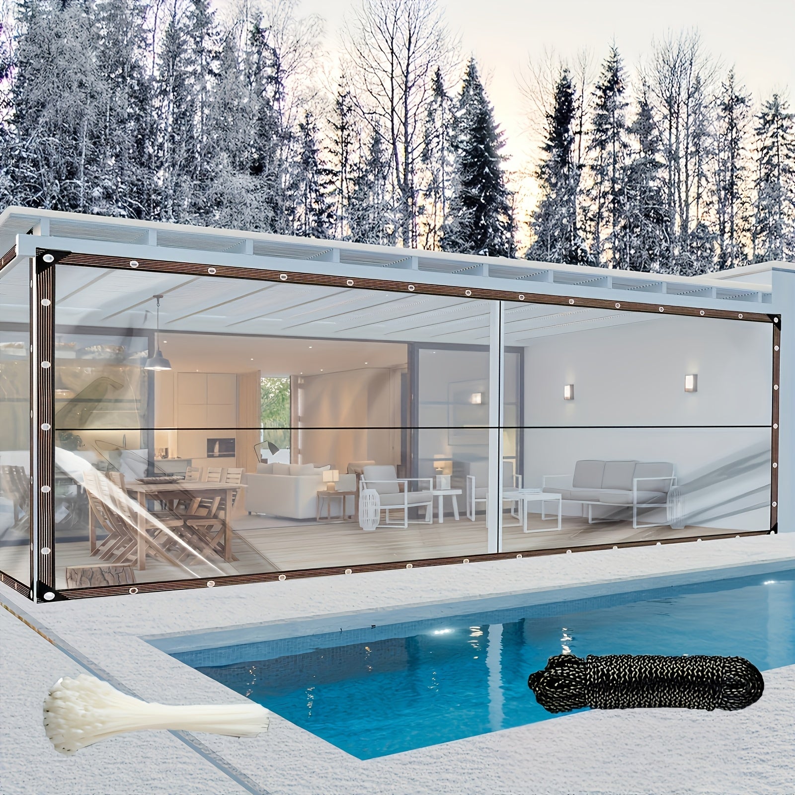 Heavy-Duty Clear Vinyl Tarp