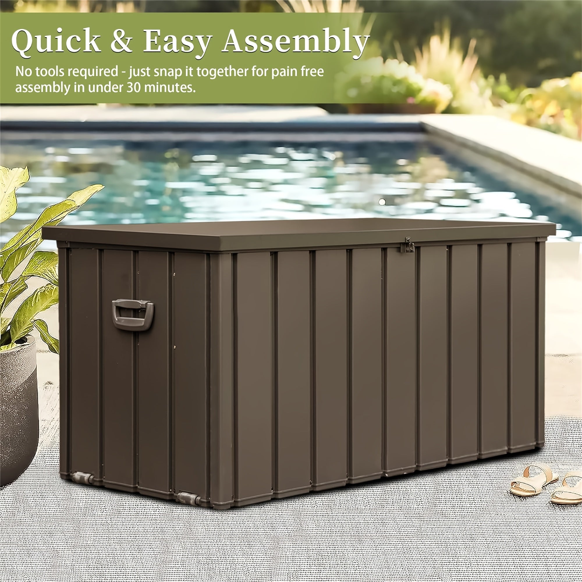 Metal Storage Box | Deck Storage Box Waterproof