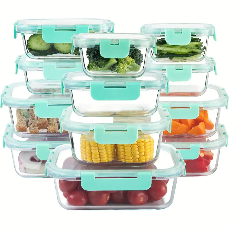 12 Packs Glass Lunch Box with Airtight Lids