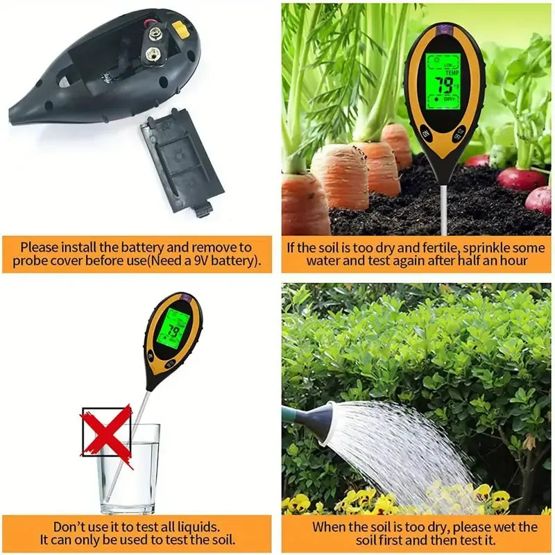 2 Pcs Digital Soil pH Meter