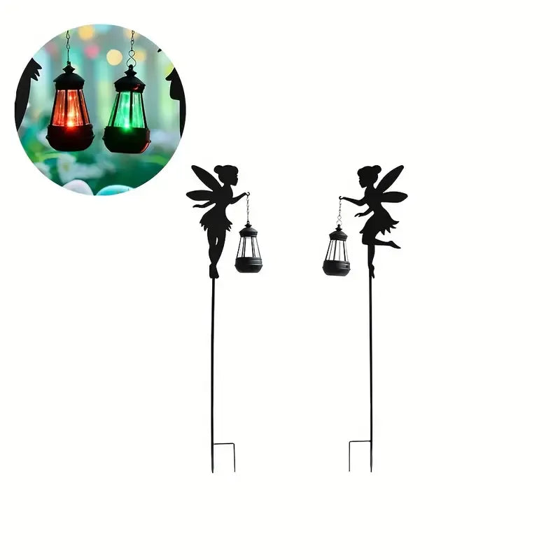 Left and Right Garden Fairies with Solar Lights