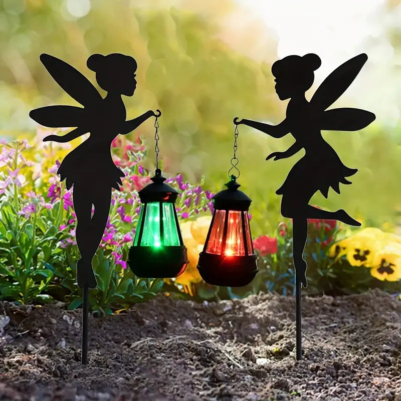 Left and Right Garden Fairies with Solar Lights